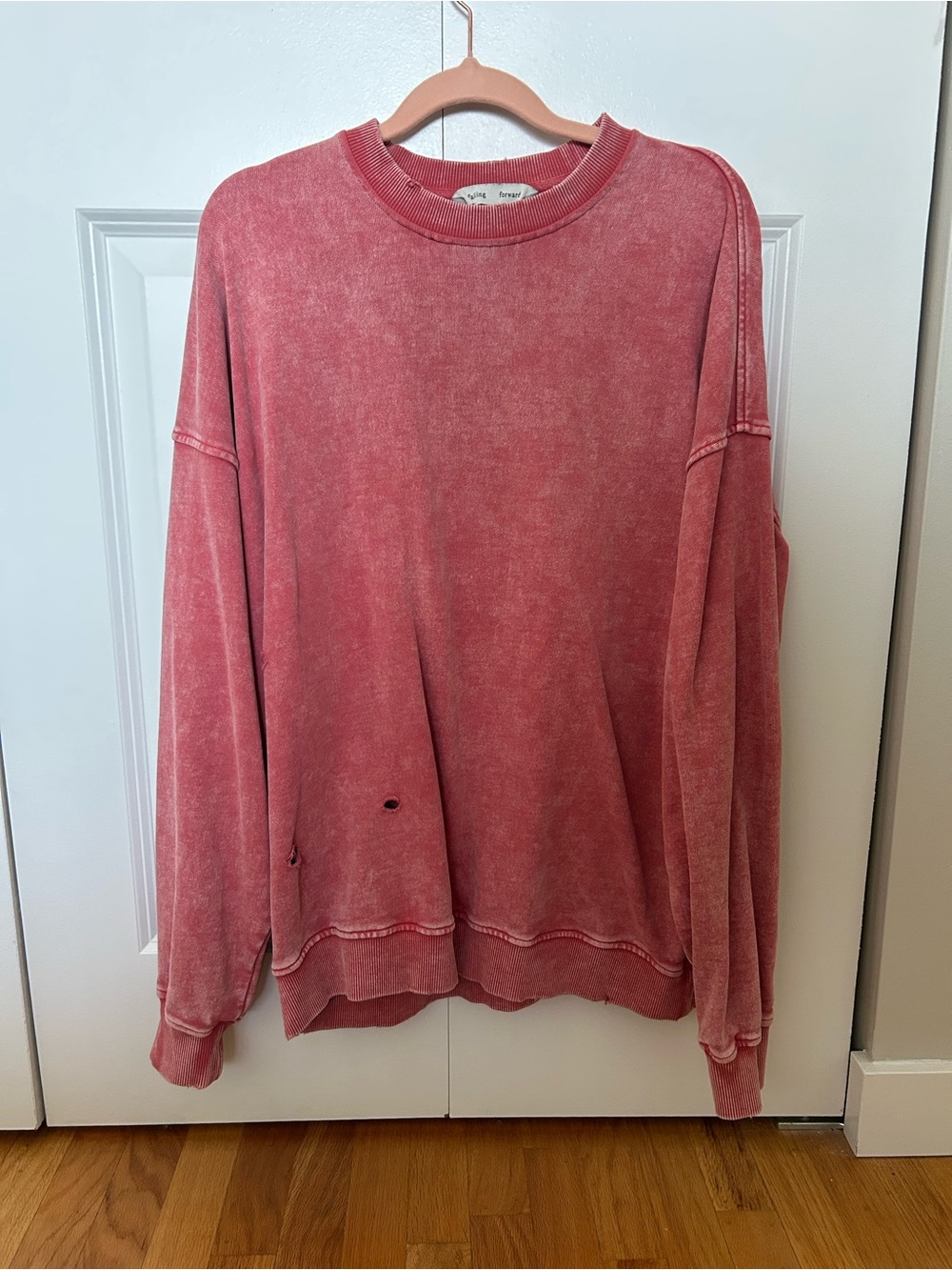 Free People Washed Rose Pink Crewneck Sweater